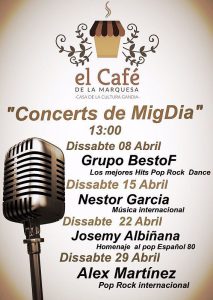 Música en directe per estimular l'oci al centre de Gandia els dissabtes 1 Cartell actuacions