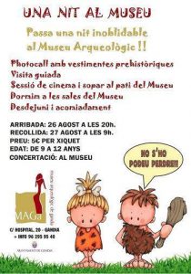 Vint xiquets i xiquetes tindran l'oportunitat de passar una nit sencera al Museu Arqueològic de Gandia 1 UNA NIT AL MUSEU