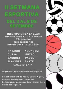 Bellreguard celebrarà la II Setmana Esportiva del 3 al 8 de setembre 1 cartell setmana esportiva bellreguard