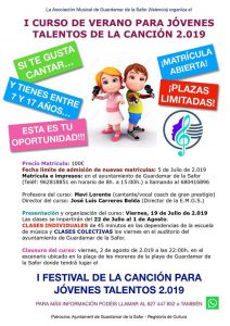 I Curs d'Estiu per a Joves Talents de la Cançó a Guardamar de La Safor 1 1
