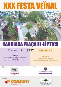La Plaça El·líptica de Gandia celebra XXX Festa Veïnal 1 CARTELL