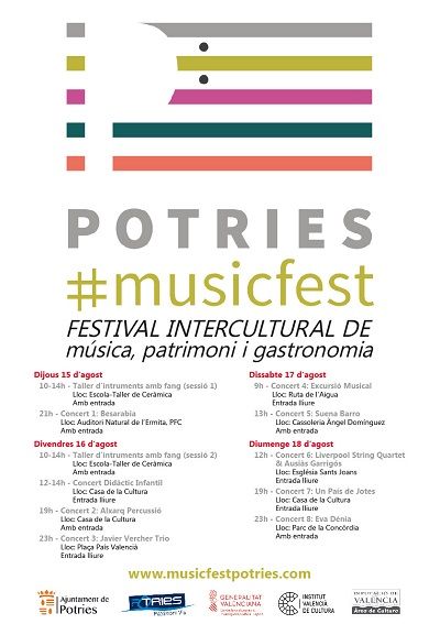 Potries celebra el segon festival intercultural #MUSICFEST 1 Cartel Programa