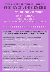 Nova sessió de les Jornades de Violència de Gènere a l'Hospital de Gandia 1 191115 VIOLENCIA GENERO