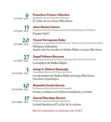 Primera conferència del cicle "El Collar de la Coloma. Mil·lenari de la seua escriptura" 1 Cicle conferencies Millenari Collar de la Coloma Amics de la Costera