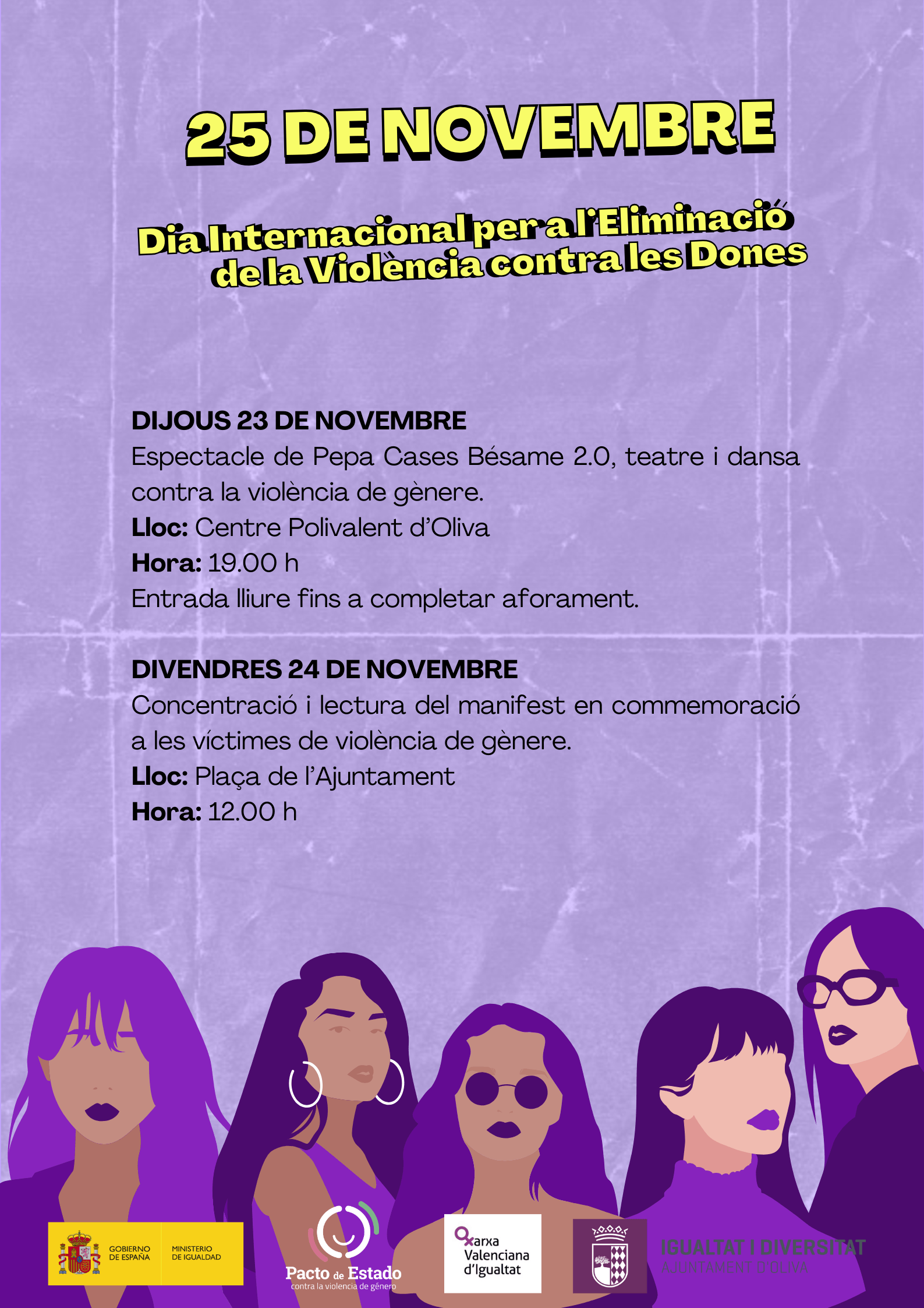 Oliva fa costat a l'eliminació de la violència contra les Dones 1 25 de novembre 2023