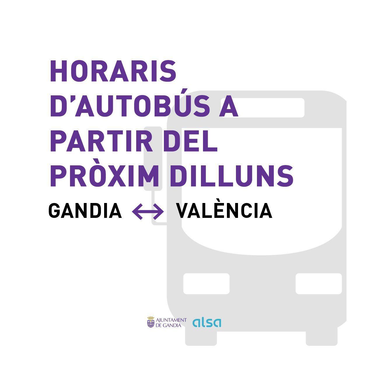 El servei d'autobusos entre Gandia i València s’amplia per compensar les restriccions ferroviàries per la DANA 1 1