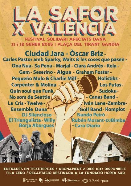 'La Safor x València' concert solidari pels afectats de la DANA 1 La Safor x Valencia cartel