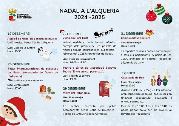 Un ventall d'activitats per a celebrar Nadal en l'Alqueria de la Comtessa 1 PROGRAMACIO DE NADAL 2024 2025