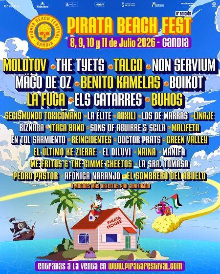 El Pirata Beach Fest Gandia avança el cartell per a 2026 3 CARTEL 1o AVANCE GANDIA PIRATA FEST 2026