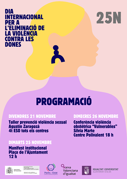 Oliva cita a la ciutadania el 25N Contra la Violència Masclista 1 CARTELL 25 N OLIVA