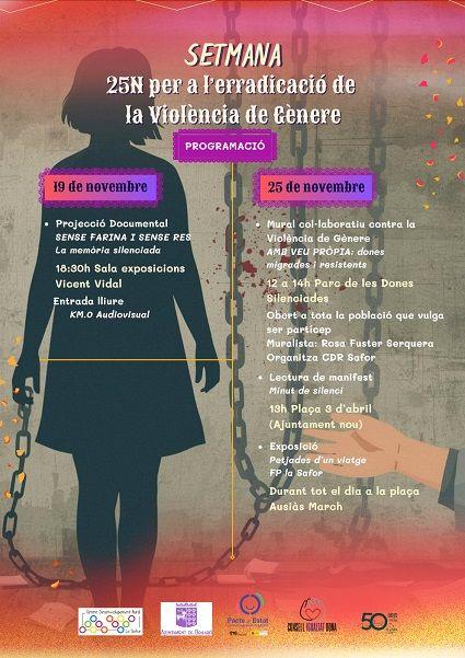Beniarjó pinta de morat el 25N amb art, memòria i acció contra la violència masclista 1 Cartell actes 25N Beniarjo