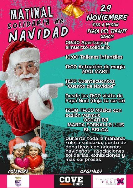 Gandia acollirà la primera Matinal Solidària de Nadal 2 Gandia Matinal solidaria cartell