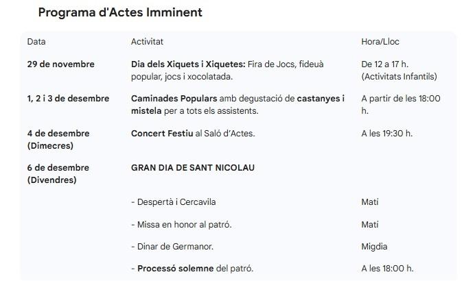 Les Festes de Sant Nicolau del Grau arranquen amb activitats populars i el Dia del Xiquet 2 Programacio festes grau de gandia 1
