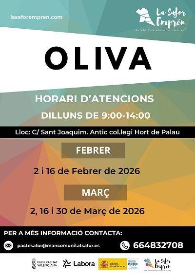 Oliva impulsa l'economia local amb la seua adhesió a la llançadora ‘La Safor Emprén’ 1 Oliva La Safor empren cartell