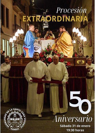 Processó extraordinària pel 50é aniversari de la Germandat del Sant Sopar de Gandia 1 Setmana Santa 50 aniversari Sant Sopar 1