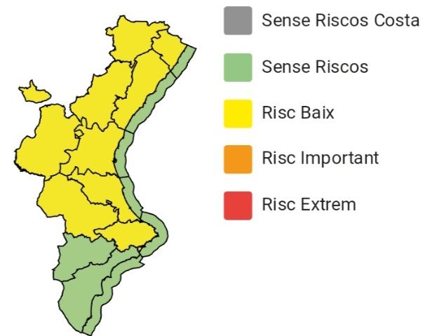 L'AEMET activa l'avís groc a la Safor per pluges intenses i tempestes 1 AEMET