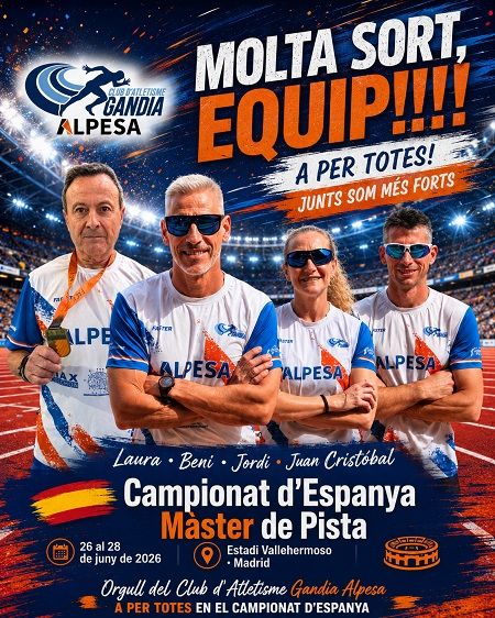 El Club Atletisme Gandia-Alpesa preparat per a assaltar el Campionat d’Espanya Màster 1 Atletisme Gandia campionat master 2026 1