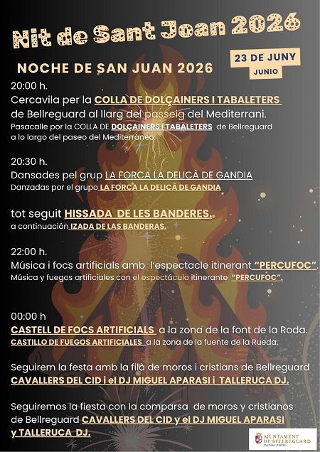 Bellreguard dissenya una Nit de Sant Joan farcida de cultura popular, espectacles de foc i restriccions preventives a la platja 1 Bellreguard Nit de Sant Joan 2026