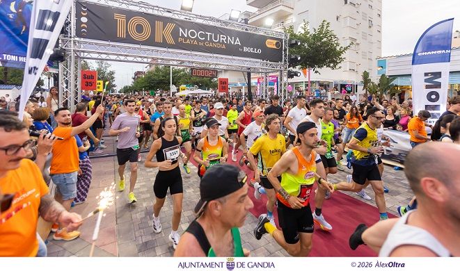 Més de 3.700 corredors coronen la XIV 10K Nocturna Platja de Gandia 1 Gandia 10K Nocturna 2026 prova