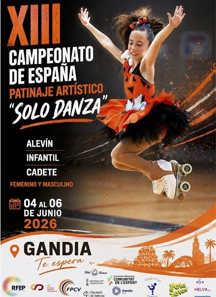 Gandia es converteix en la capital estatal del patinatge artístic amb el XIII Campionat d’Espanya 'Sol Dansa' 2 Gandia Campionat dEspanys Sols Danza 2026 cartell