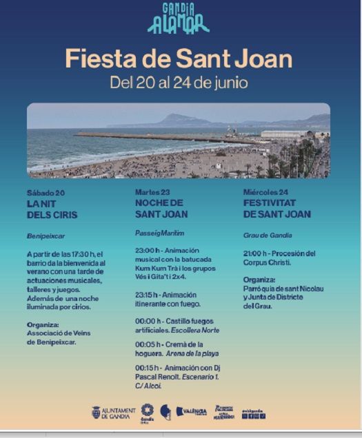 Gandia llança una ambiciosa programació per a celebrar la mítica Nit de Sant Joan 2026 3 Gandia Sant Joan 2026 programacio