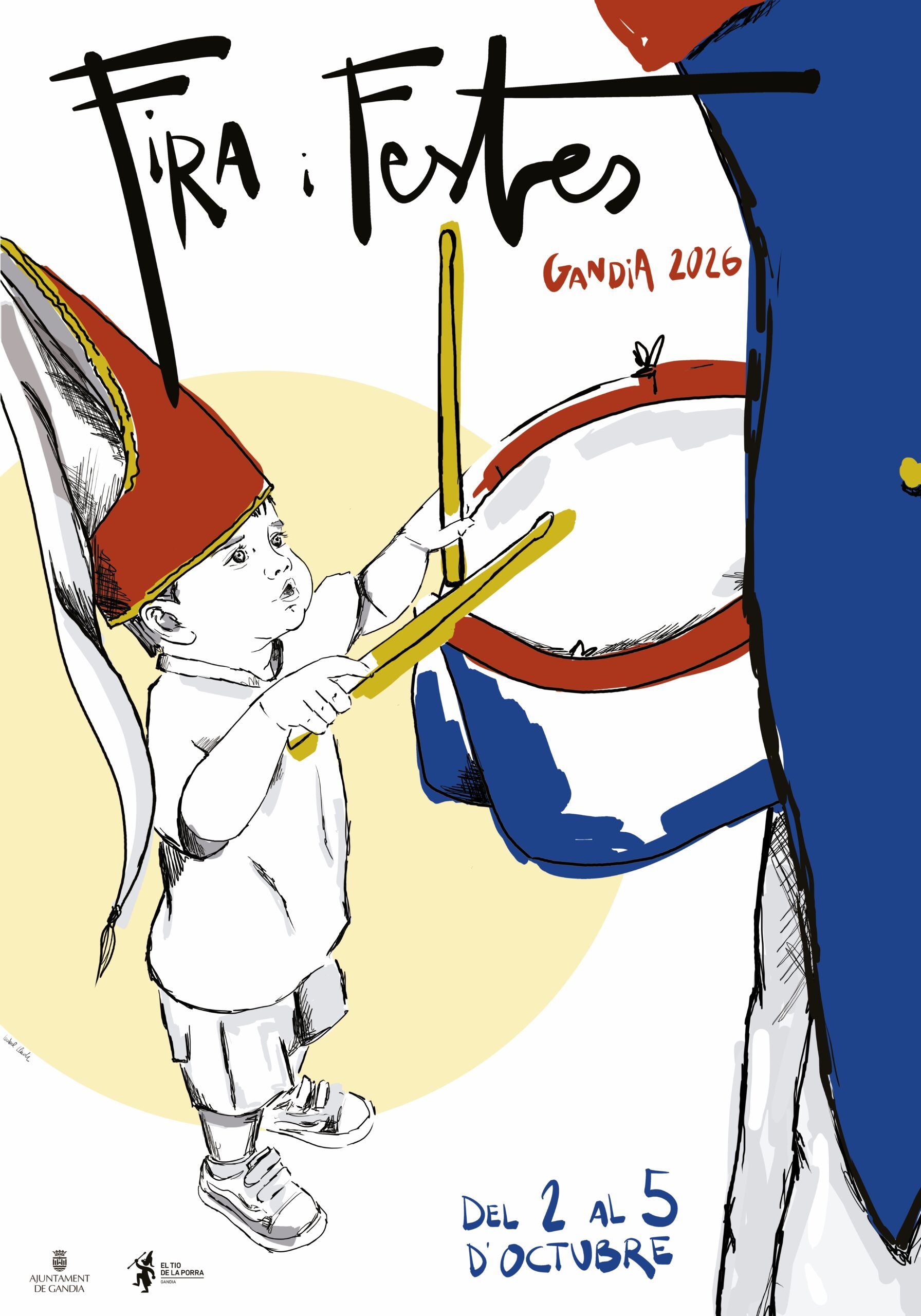 L'emoció de la infantesa il·lumina el cartell de la Fira i Festes de Gandia 2026 1 Cartell Roda de Premsa scaled