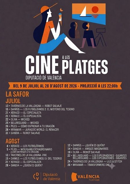 El cinema a la mar encén les pantalles en huit platges de la Safor 1 Cinema a les platges de la Safor 2026 programacio 1