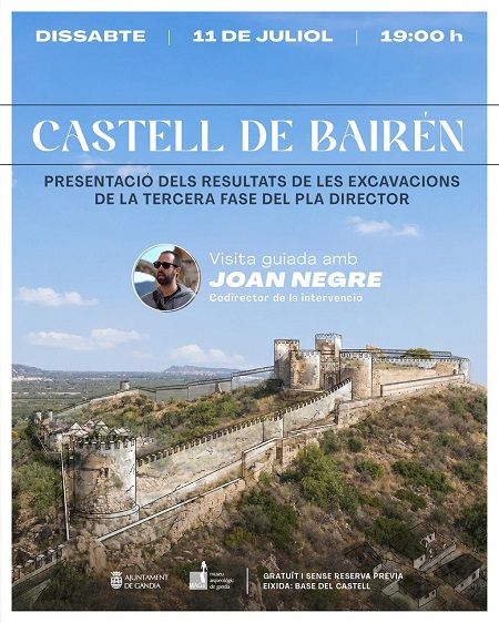 El Castell de Bairén obri les portes per a mostrar les troballes de les últimes excavacions arqueològiques 1 Gandia Cartell visita guiada al Bairen