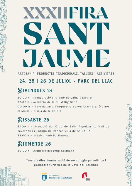 La tradició reprén el Parc del Llac: Tavernes encén els motors de la XXXII Fira de Sant Jaume 1 Programacio fira Sant Jaume