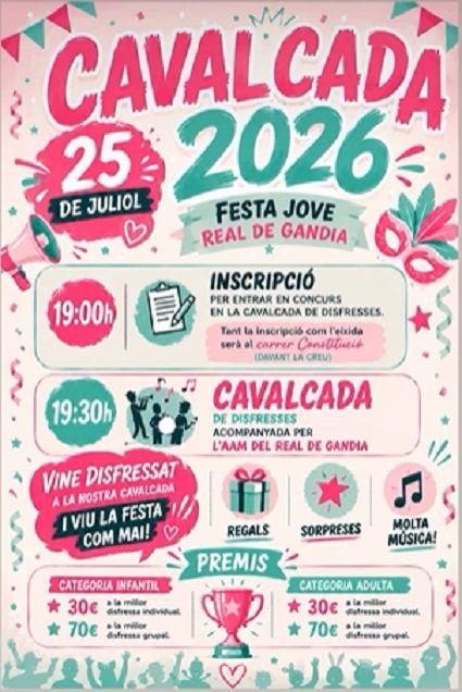 El Real de Gandia a punt per al concurs de fideuà nocturna i la cavalcada més jove 1 Real de Gandia cavalcada 2026