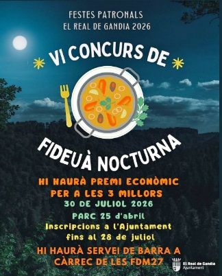 El Real de Gandia a punt per al concurs de fideuà nocturna i la cavalcada més jove 2 Real de Gandia fideua nocturna 2026 1