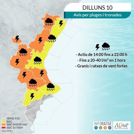 Alerta meteorològica : la vesprada de dilluns amenaça amb fortes tronades i granís 1 Alerta meterologica